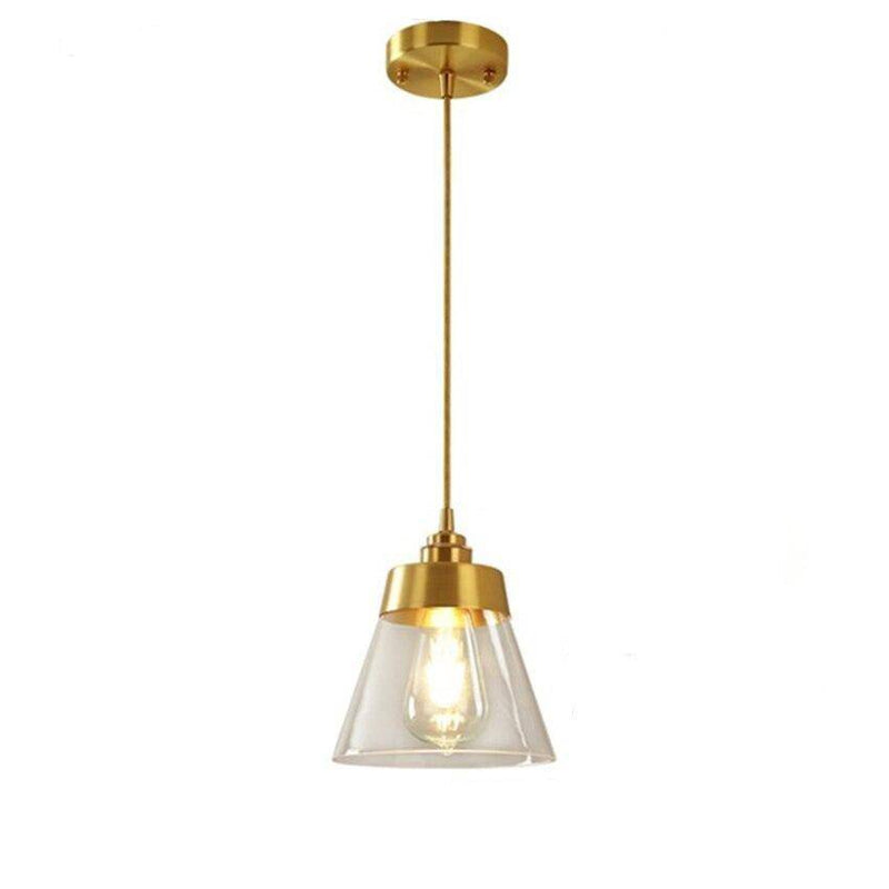 Lámpara de suspensión design LED dorado y pantalla de cristal de lujo