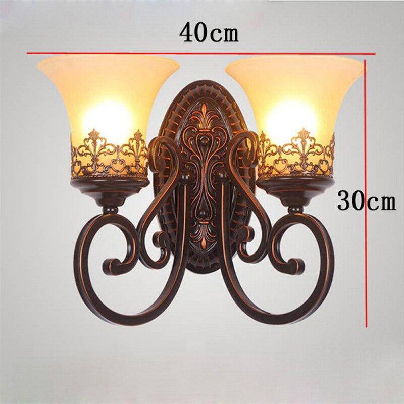 wall lamp retro rustic metal wall and lampshade glass