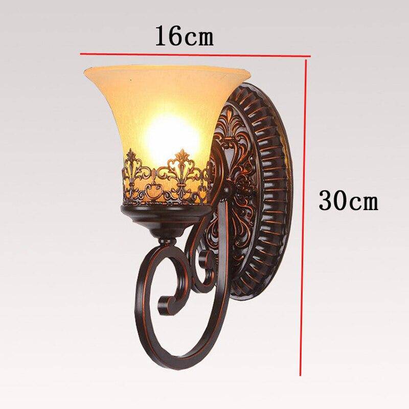 wall lamp retro rustic metal wall and lampshade glass