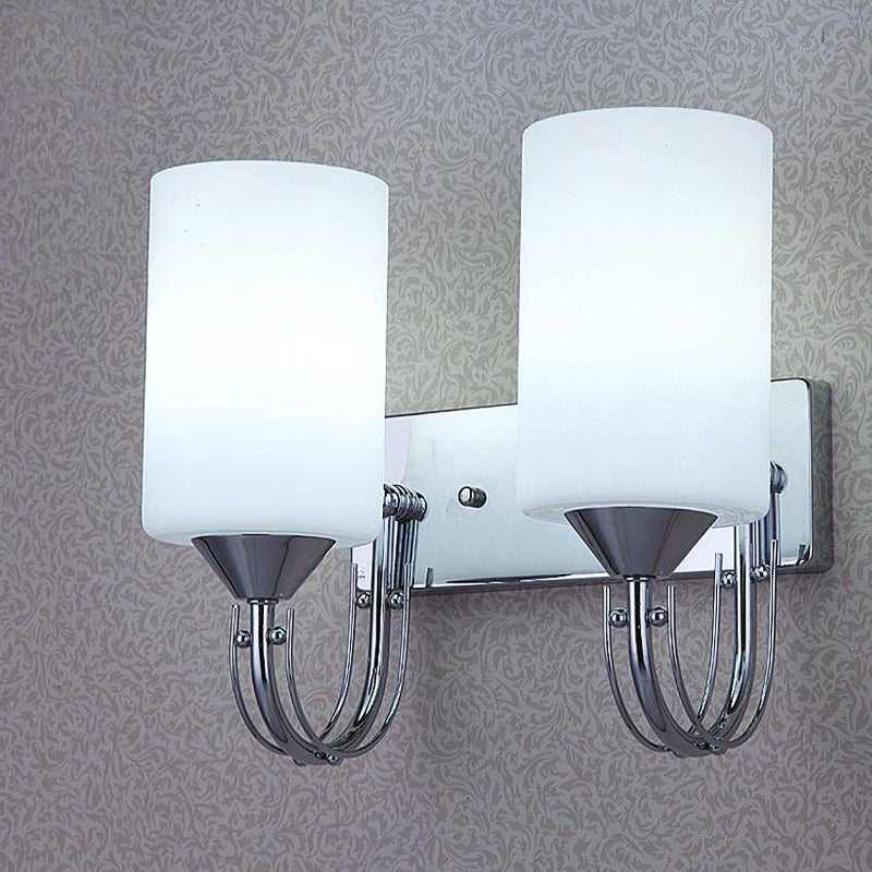 wall lamp chrome plated wall and lampshade glass cylinder