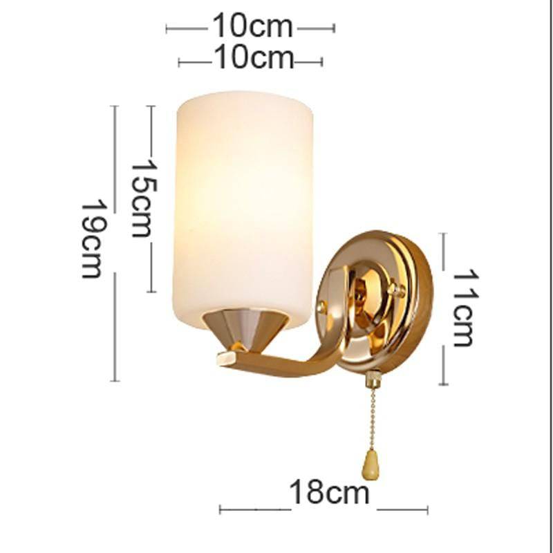 wall lamp gold chrome wall and lampshade Sconce cylindrical