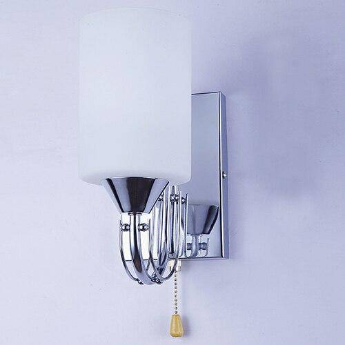 wall lamp chrome plated wall and lampshade glass cylinder