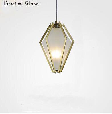 Lámpara de suspensión design vidrio geométrico de color oro y diamante