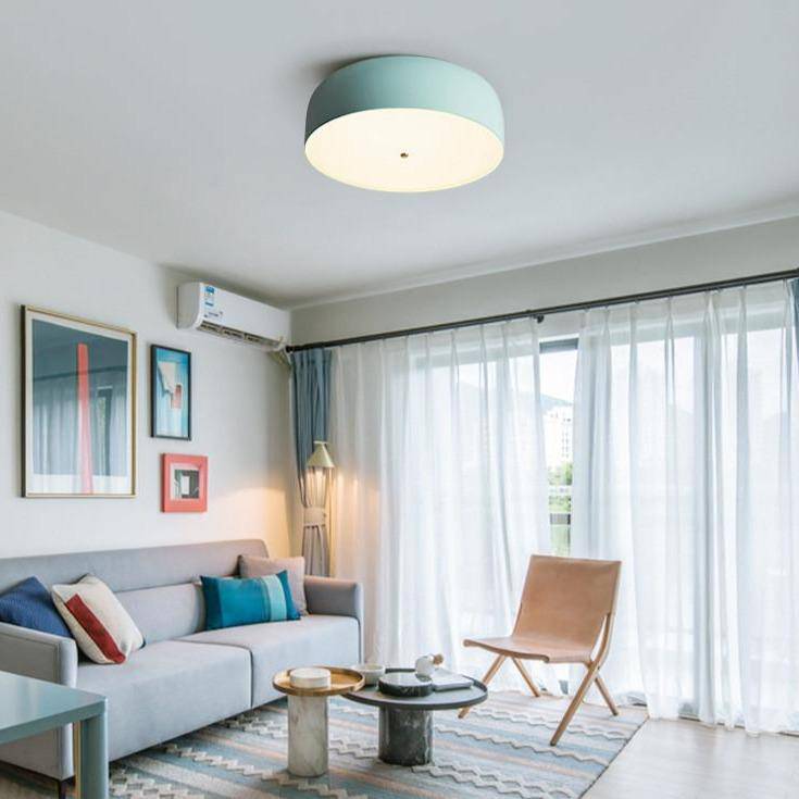 Modern round coloured LED ceiling lamp Nordic