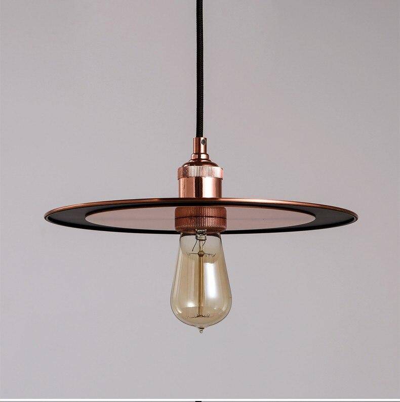 pendant light chrome-plated rose gold disc design