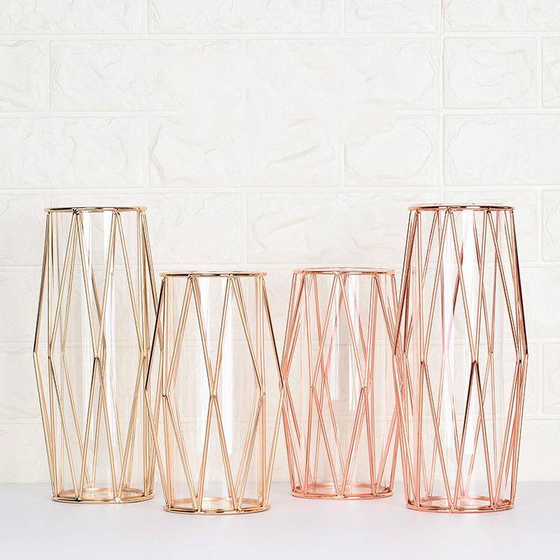 Design vase in metal and glass Wedding style