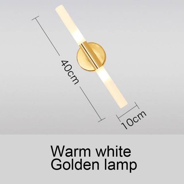 Aplique design barra de oro y cristal LED