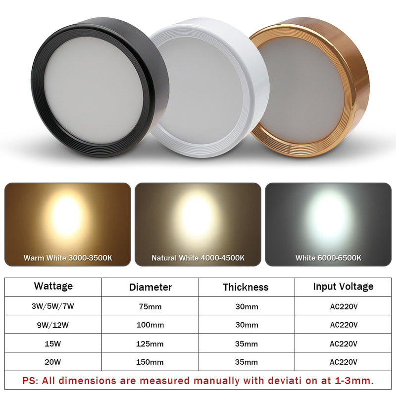 Foco design LED circular en aluminio de color Jasob