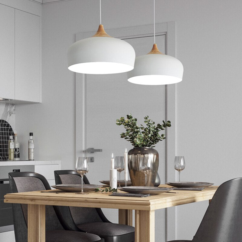 pendant light modern wood and metal Elina