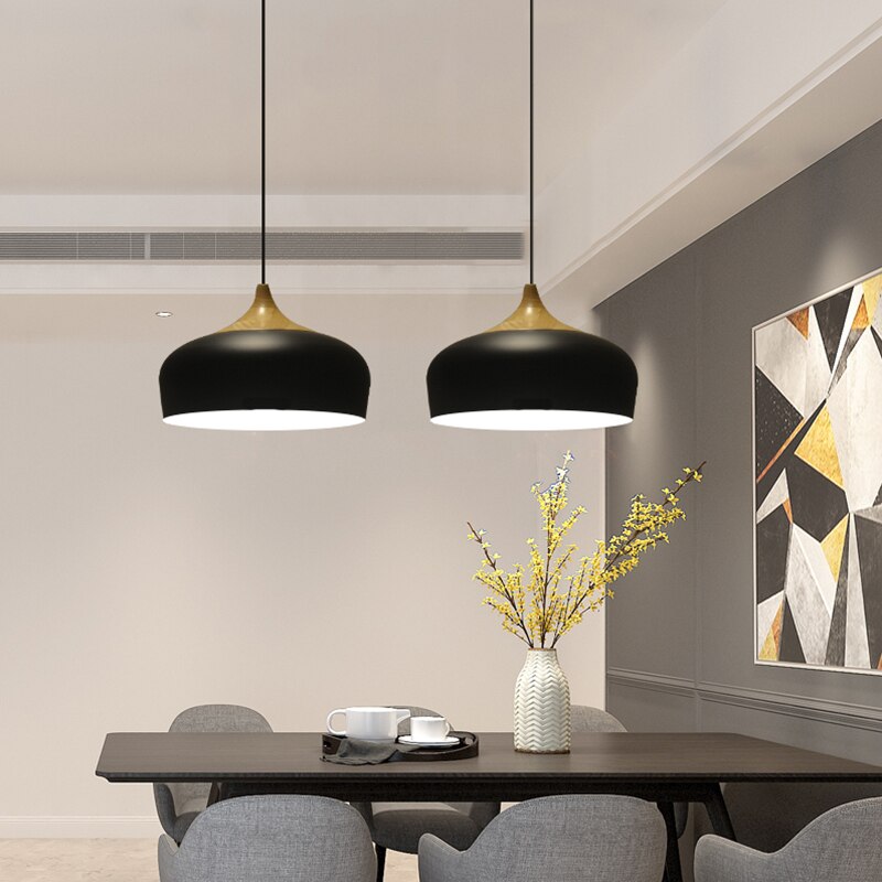 pendant light modern wood and metal Elina