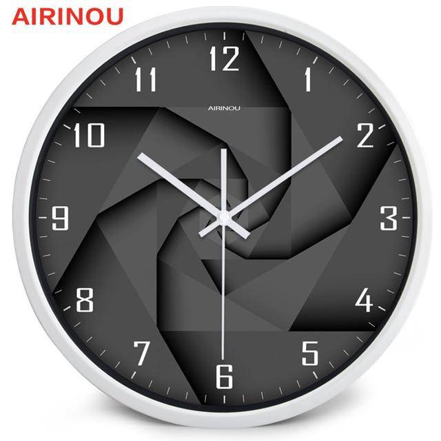 Horloge murale design noire style 3D avec chiffres Vortex