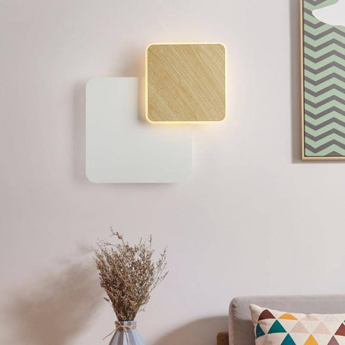 wall lamp modern LED wall lamp with two geometric wood and metal bases