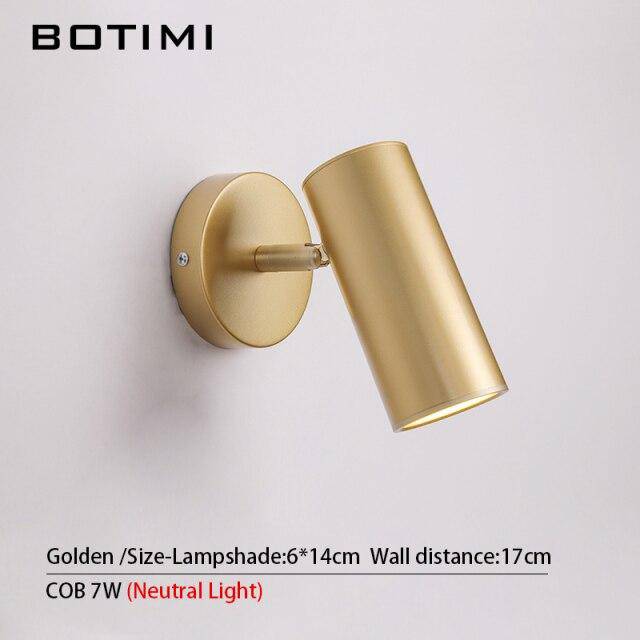 wall lamp LED wall light with Spotlight cylindrical gold metal