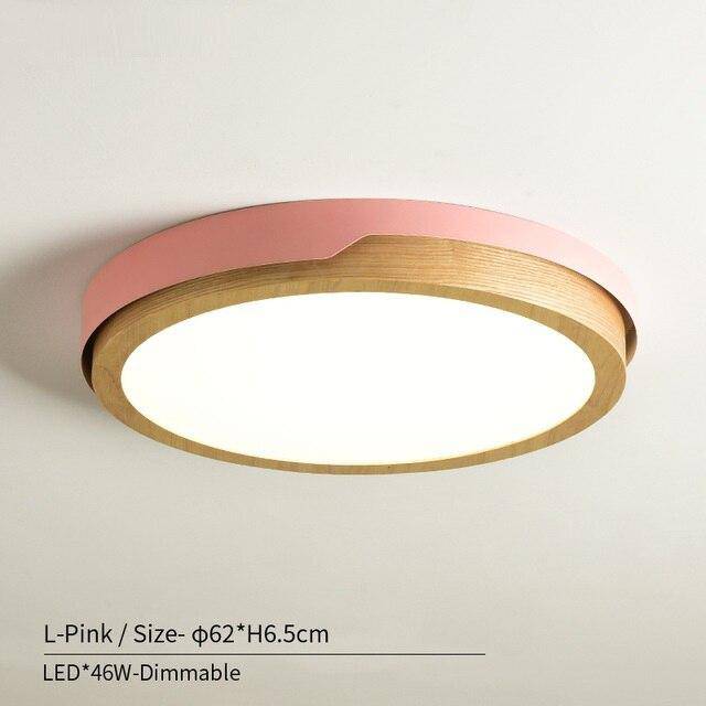 Lámpara de techo LED nórdica de madera y metal (varios colores)