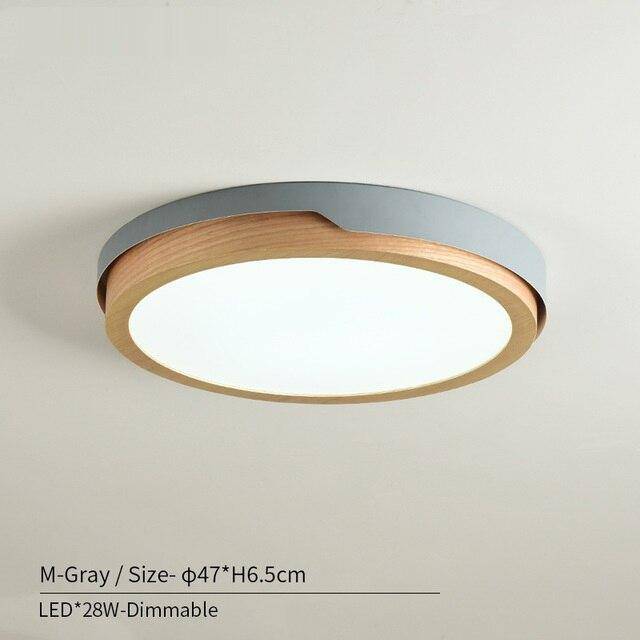 Lámpara de techo LED nórdica de madera y metal (varios colores)