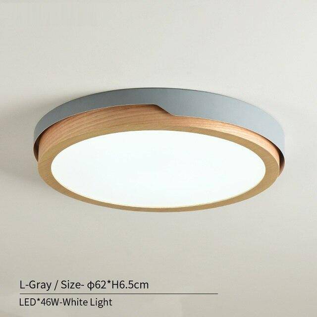 Nordic wood and metal LED ceiling light (several colors)