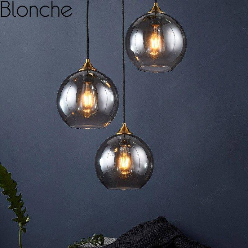 pendant light LED design with smoked glass ball Loft