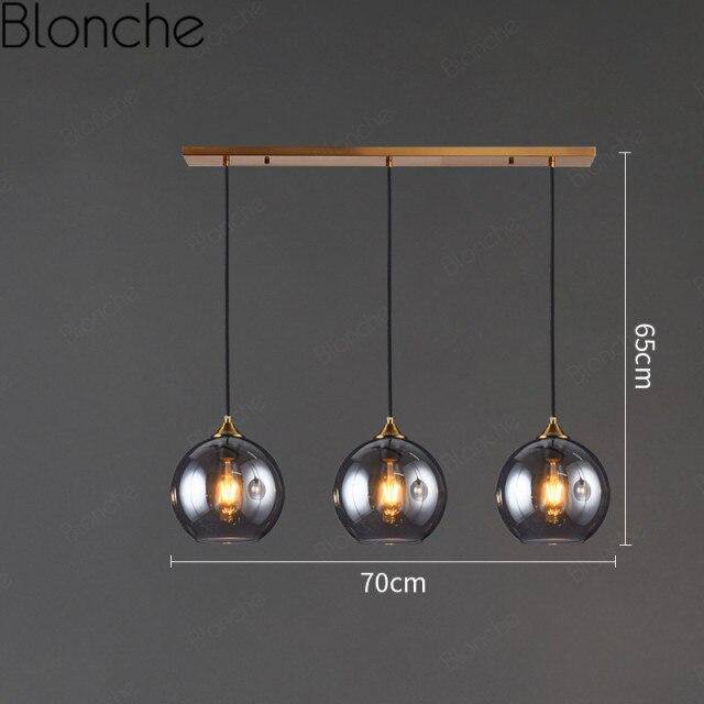 pendant light LED design with smoked glass ball Loft