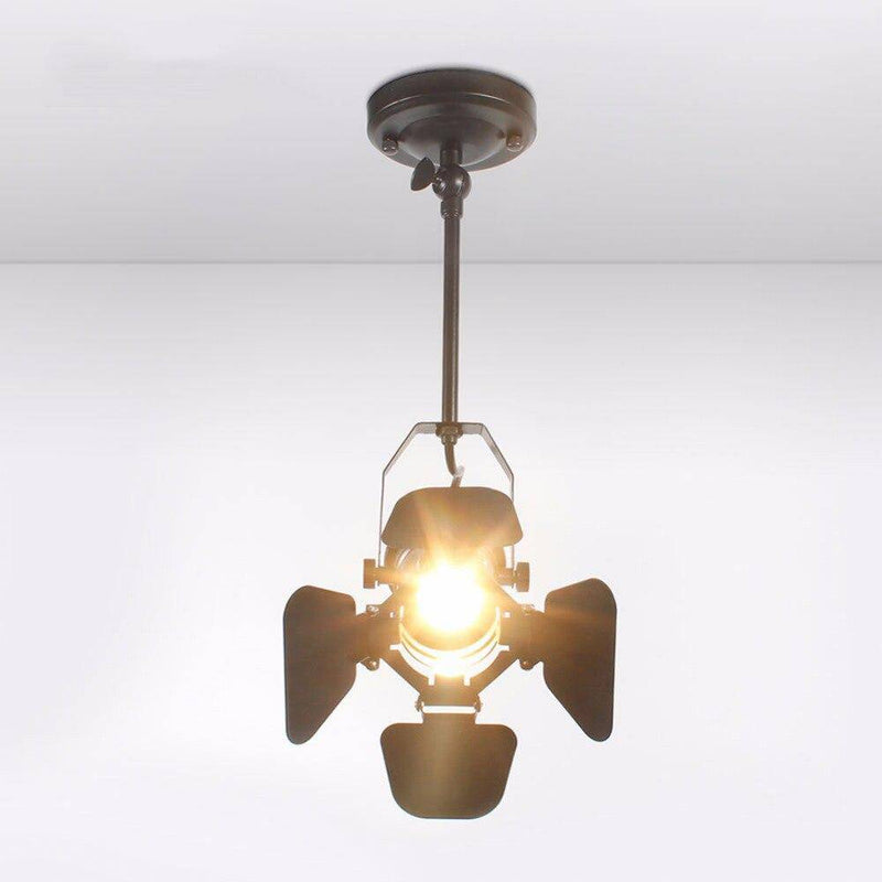 Moderno foco LED cilíndrico de metal negro Estilo cámara