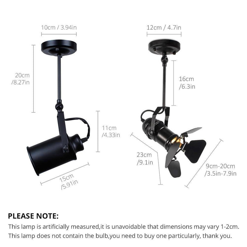 Spotlight modern LED cylinder style black metal camera