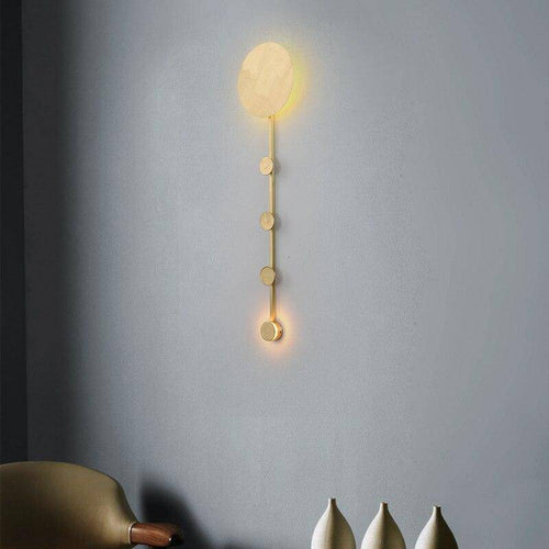 Lámpara de pared design LED oro con disco de estilo brillante