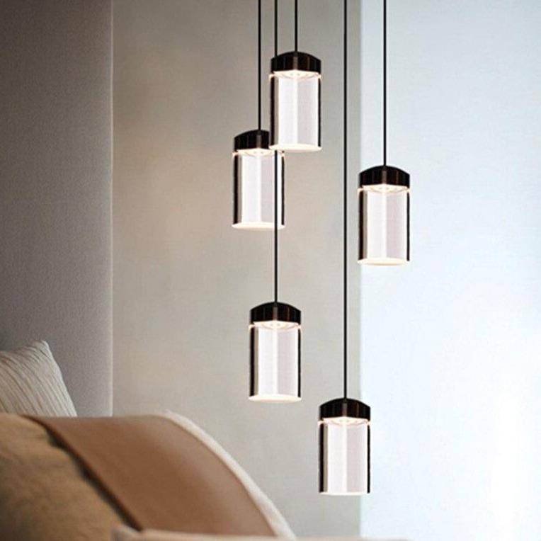Suspension design cylindre en verre de plusieurs longueur