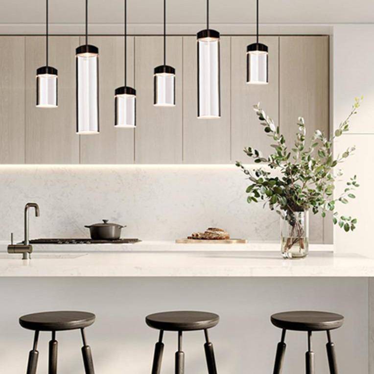 pendant light design glass cylinder of various lengths