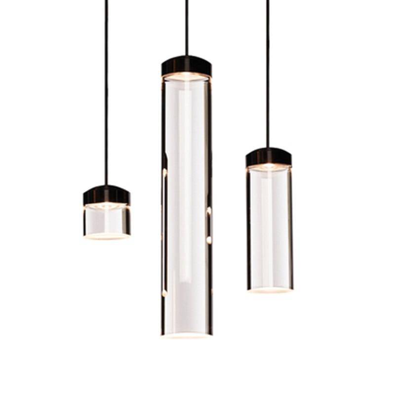 pendant light design glass cylinder of various lengths