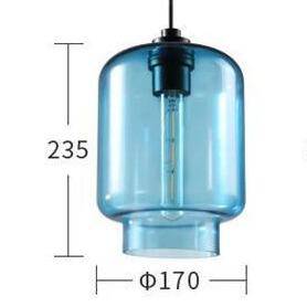 Lámpara de suspensión de varias formas en vidrio coloreado Manchado