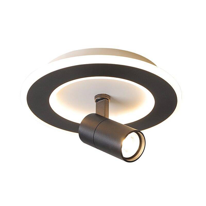 Plafonnier circulaire LED en métal noir Mosko