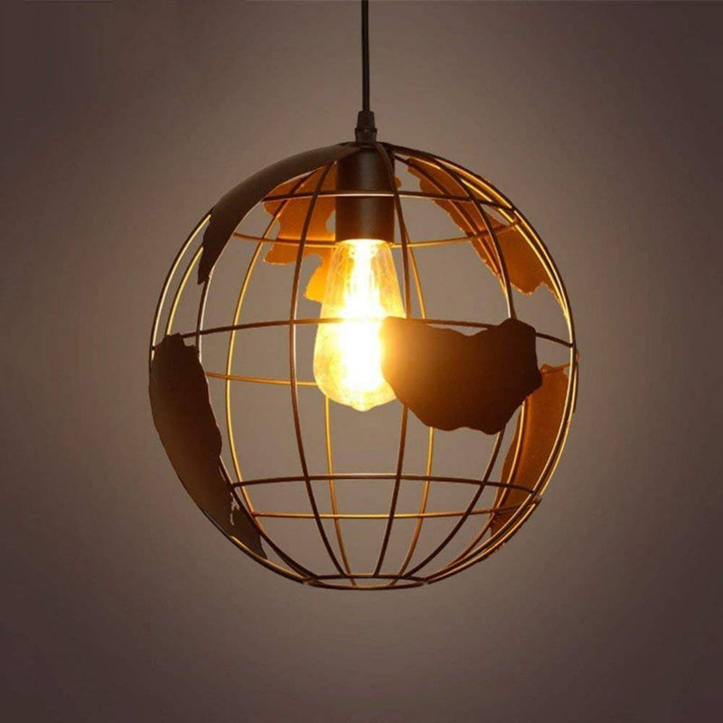 pendant light LED design in the shape of an industrial globe Terra style