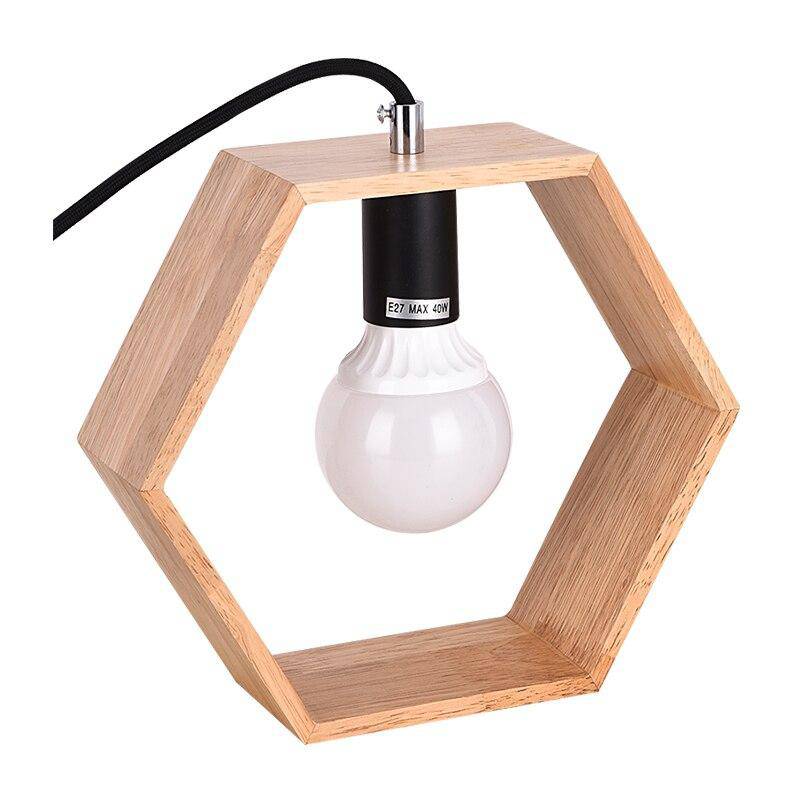 LED table lamp made of wood with geometric shapes Boti