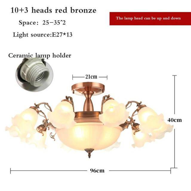 LED chandelier with lampshade in bloom