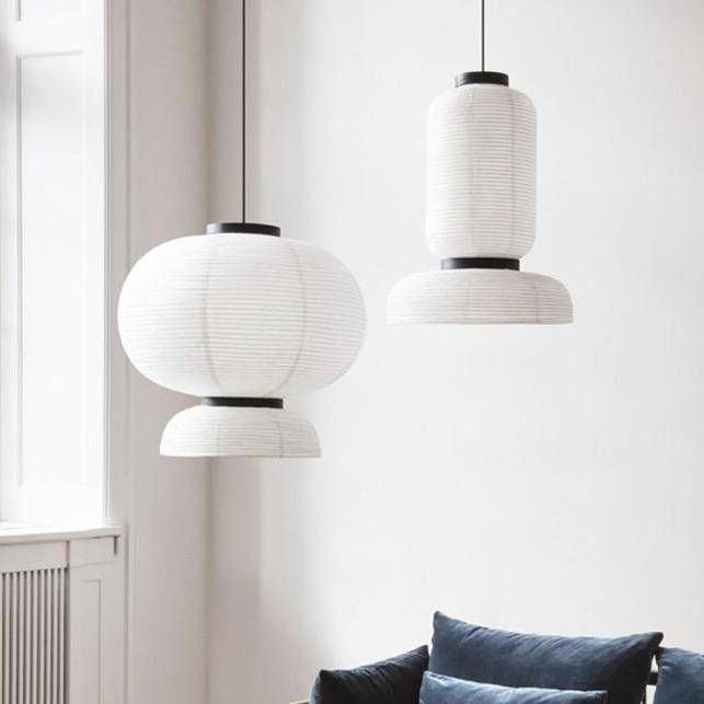 pendant light white rice paper LED backlight Danish style