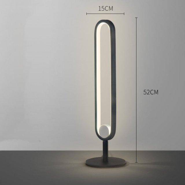 Design LED table lamp with black metal ring Loft