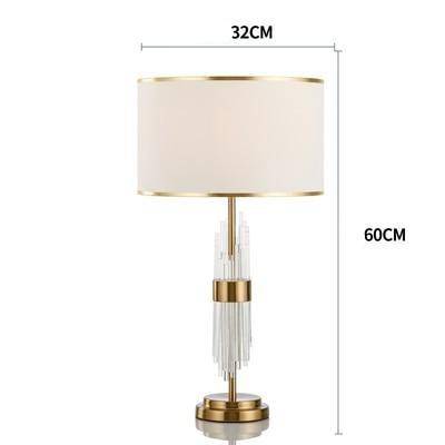 Lampe à poser design LED avec tige dorée et abat-jour blanc Luxury