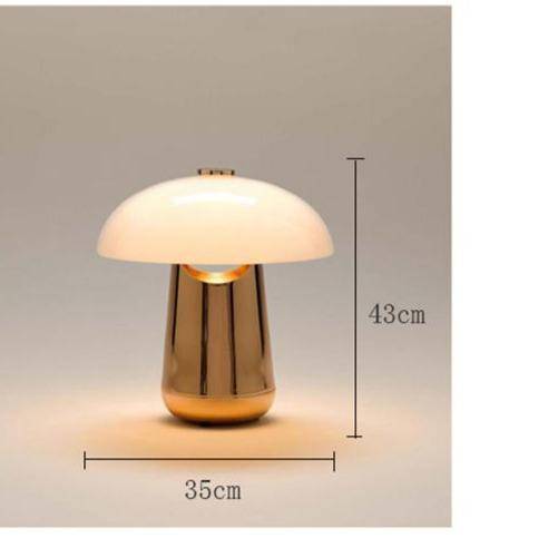 Metal LED table lamp mushroom style