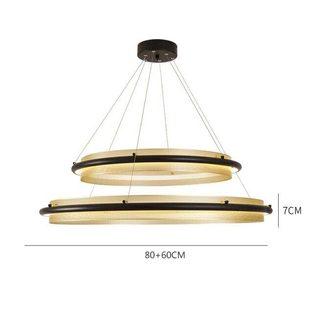 Lámpara de araña design con anillo de metal dorado Lujo