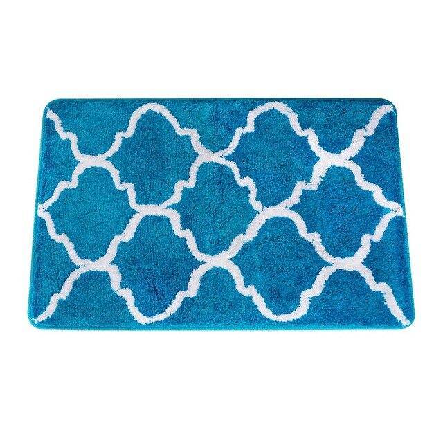 Finel coloured rectangle patterned bath mat