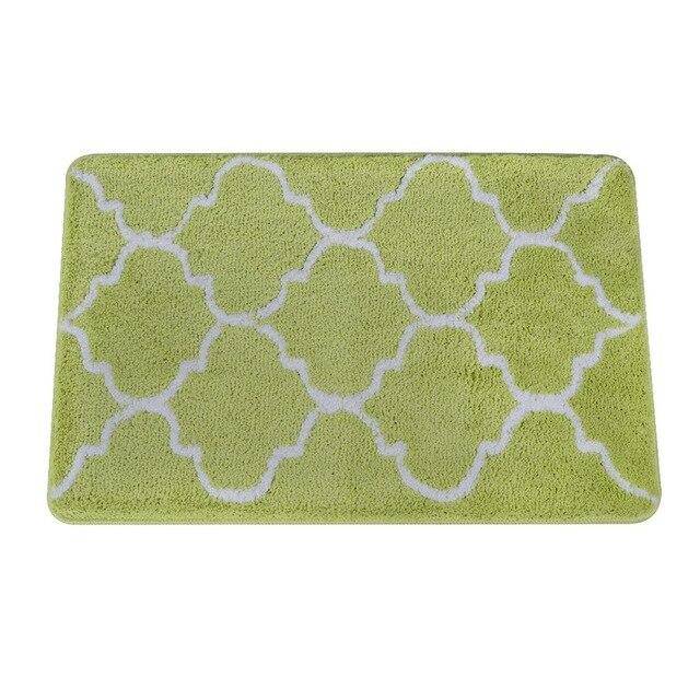 Finel coloured rectangle patterned bath mat