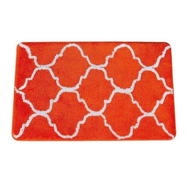 Finel coloured rectangle patterned bath mat