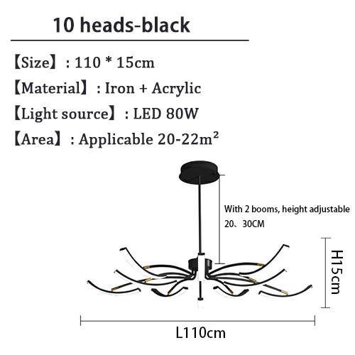 Araña design con LEDs de metal y varias varillas de Kyio