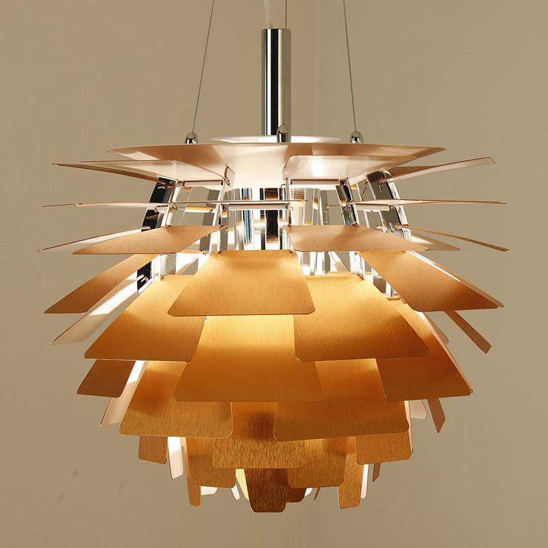 pendant light LED design with several colored Pinecone plates