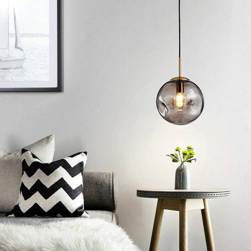 Design pendant lamp with LED glass ball distorted head