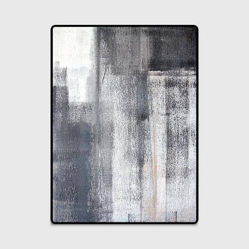 Modern black and white rectangle rug Ink A