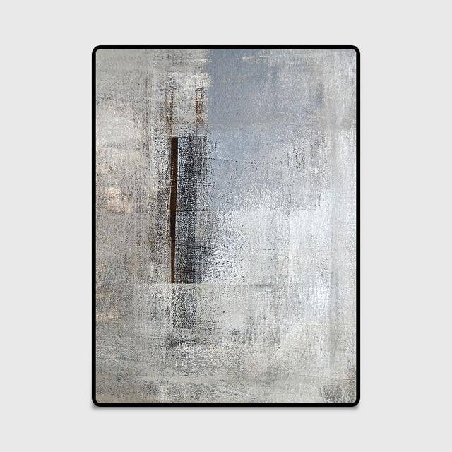 Modern rectangle rug grey abstract style Rug