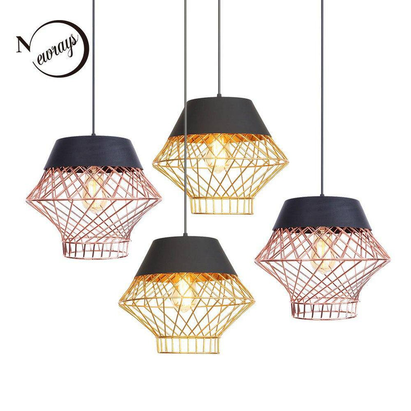 Lámpara de suspensión design LED con jaula de metal industrial Loft