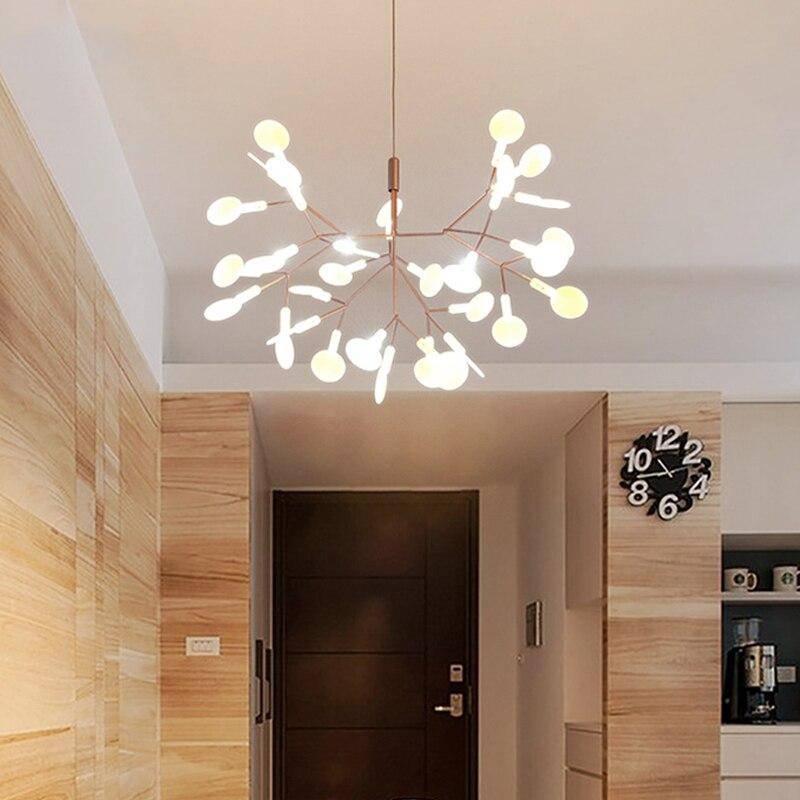 Lámpara de suspensión design moderno árbol dorado de LED Inicio