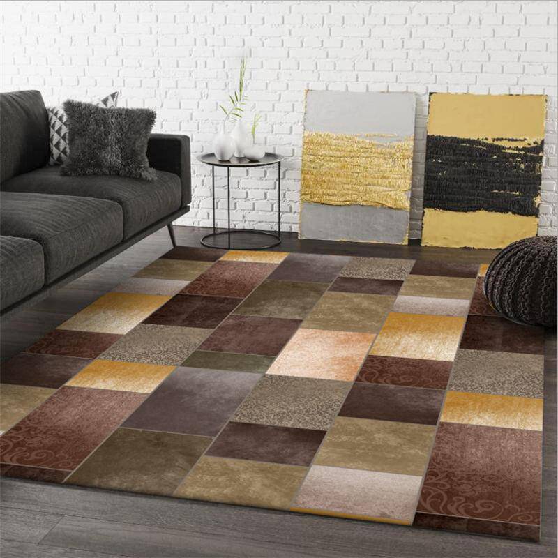 Rectangular carpet with brown squares