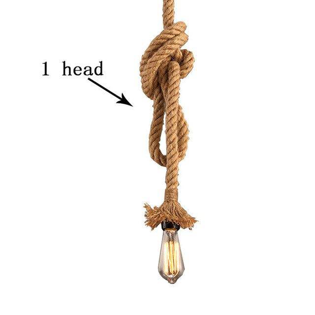 Rustic pendant light in rope Vintage
